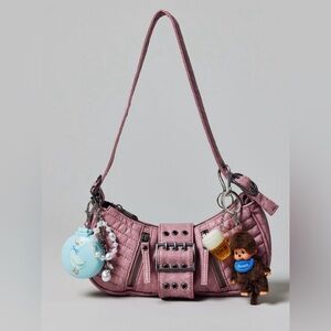 Riveted Strap Faux Leather Moto Bag